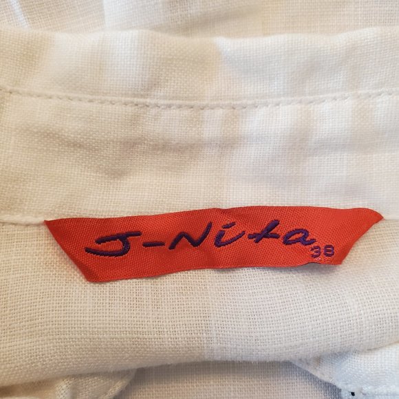 LINEN WHITE SHIRT DRESS SIZE 38 + GIFT J-NITA 100% LINEN - Picture 14 of 16